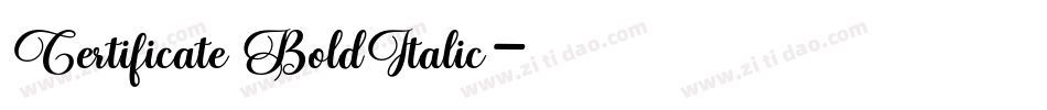 Certificate BoldItalic字体转换